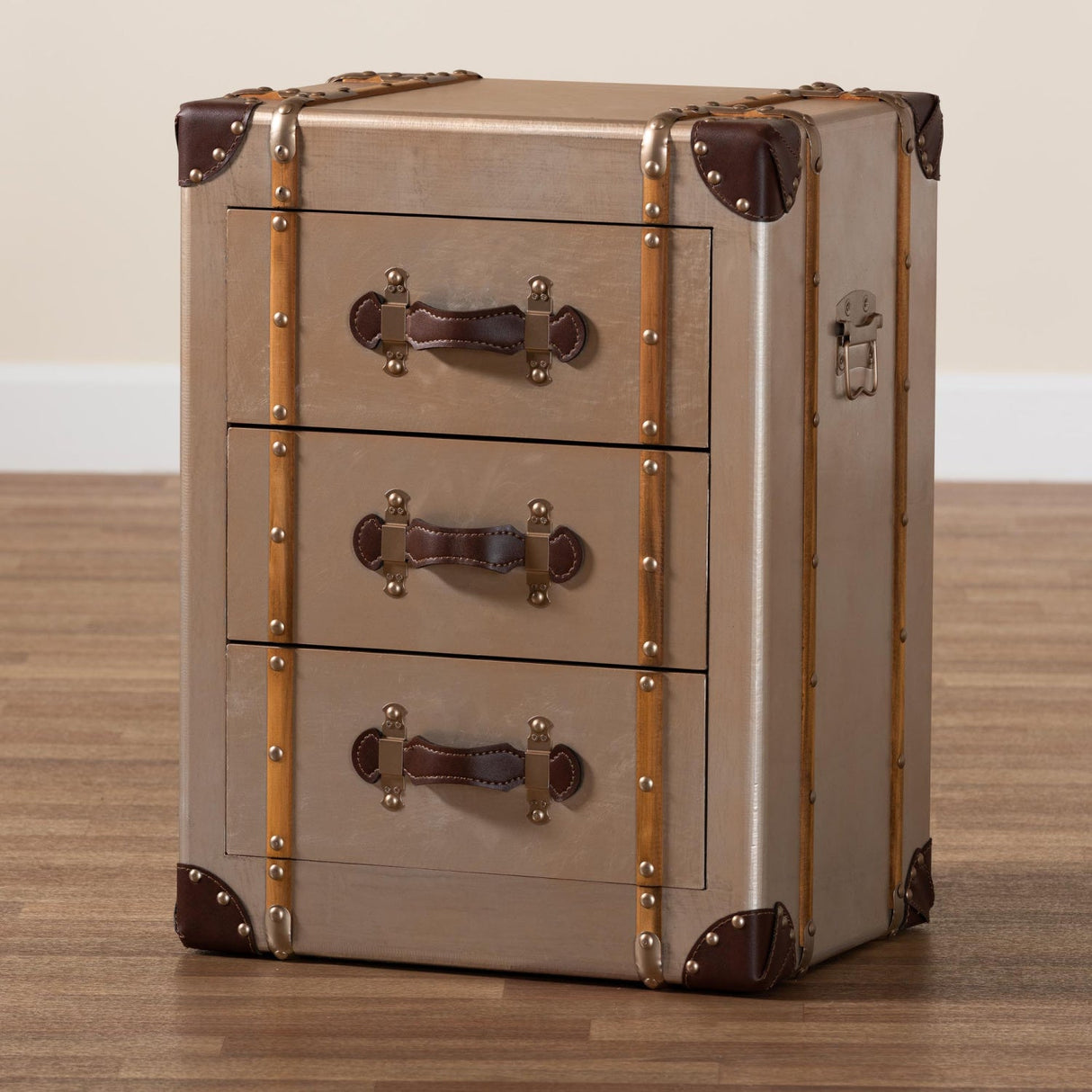   Modern European furniture - Vintage Bronze 3 Drawer Cabinet - www.oroa.com | Oroa.com
