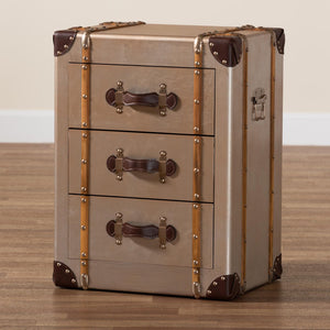   Modern European furniture - Vintage Bronze 3 Drawer Cabinet - www.oroa.com | Oroa.com