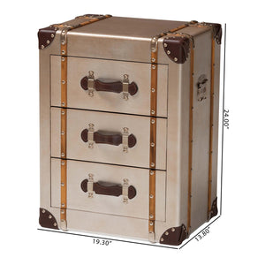   Modern European furniture - Vintage Bronze 3 Drawer Cabinet - www.oroa.com | Oroa.com