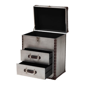   Modern European furniture - Vintage Silver 2 Drawer End Table - www.oroa.com | Oroa.com