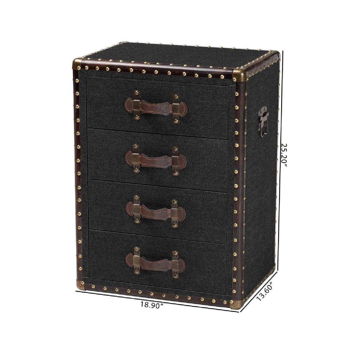 Vintage Metal 4 Drawer End Table | Bali Loom Jaelyn | Oroa.com