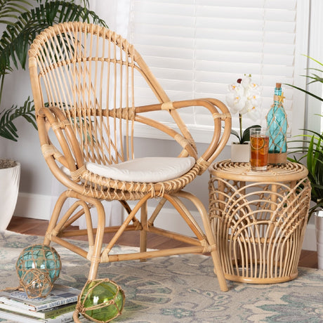 Modern European furniture - Rattan Woven Embellishments Accent Chair - www.oroa.com