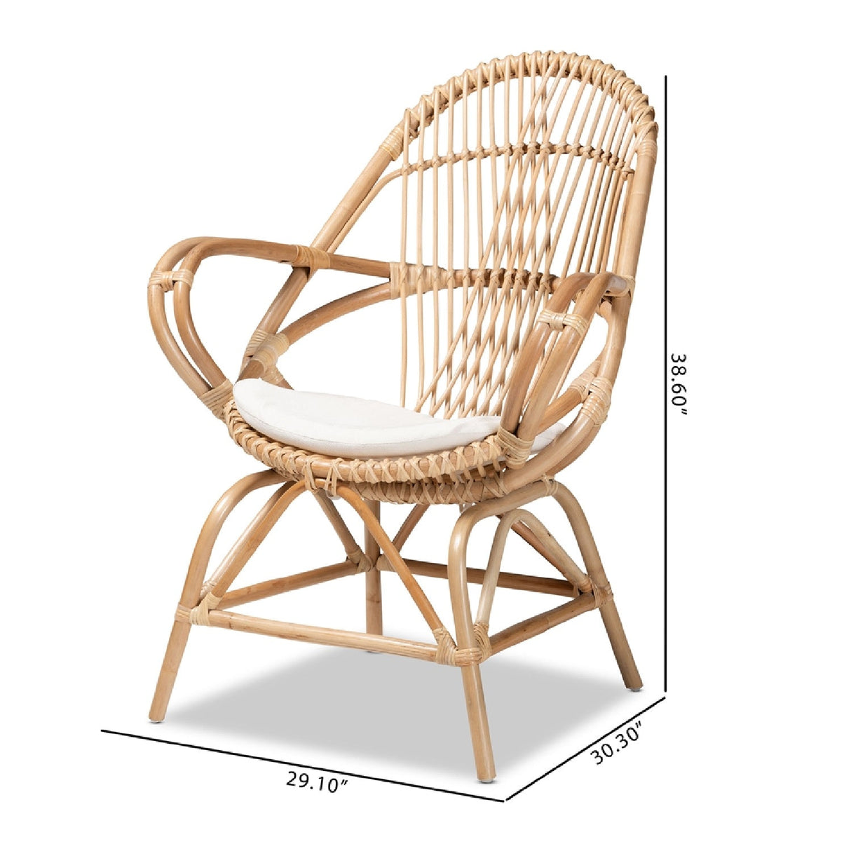 Modern European furniture - Rattan Woven Embellishments Accent Chair - www.oroa.com