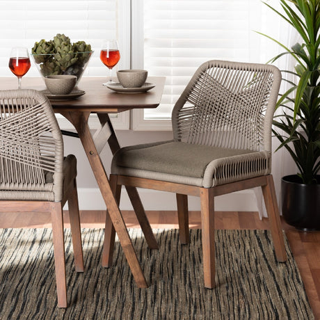 Gray Woven Rope Dining Chair | Bali Loom Jennifer | Oroa.com