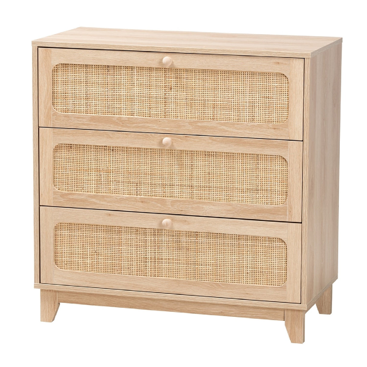 Oak Japandi 3 Drawer Cabinet | Bali Loom Elsbeth | Oroa.com
