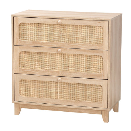 Oak Japandi 3 Drawer Cabinet | Bali Loom Elsbeth | Oroa.com