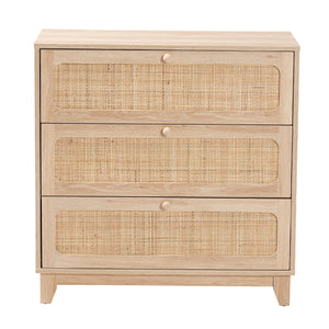 Oak Japandi 3 Drawer Cabinet | Bali Loom Elsbeth | Oroa.com