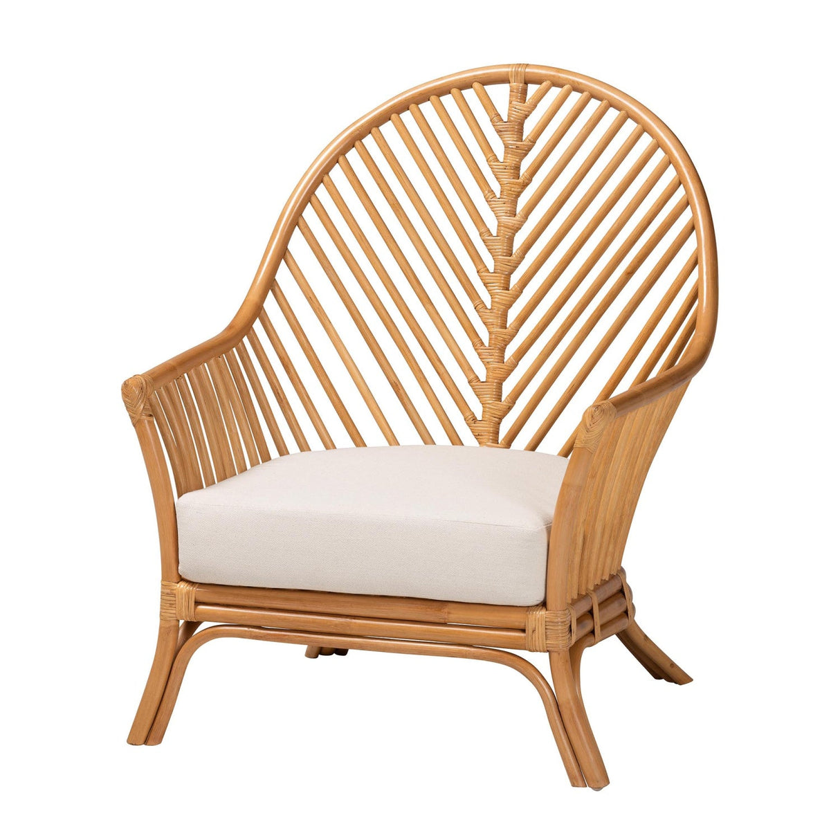 Modern European furniture - Flared Arm Rattan Accent Chair - www.oroa.com