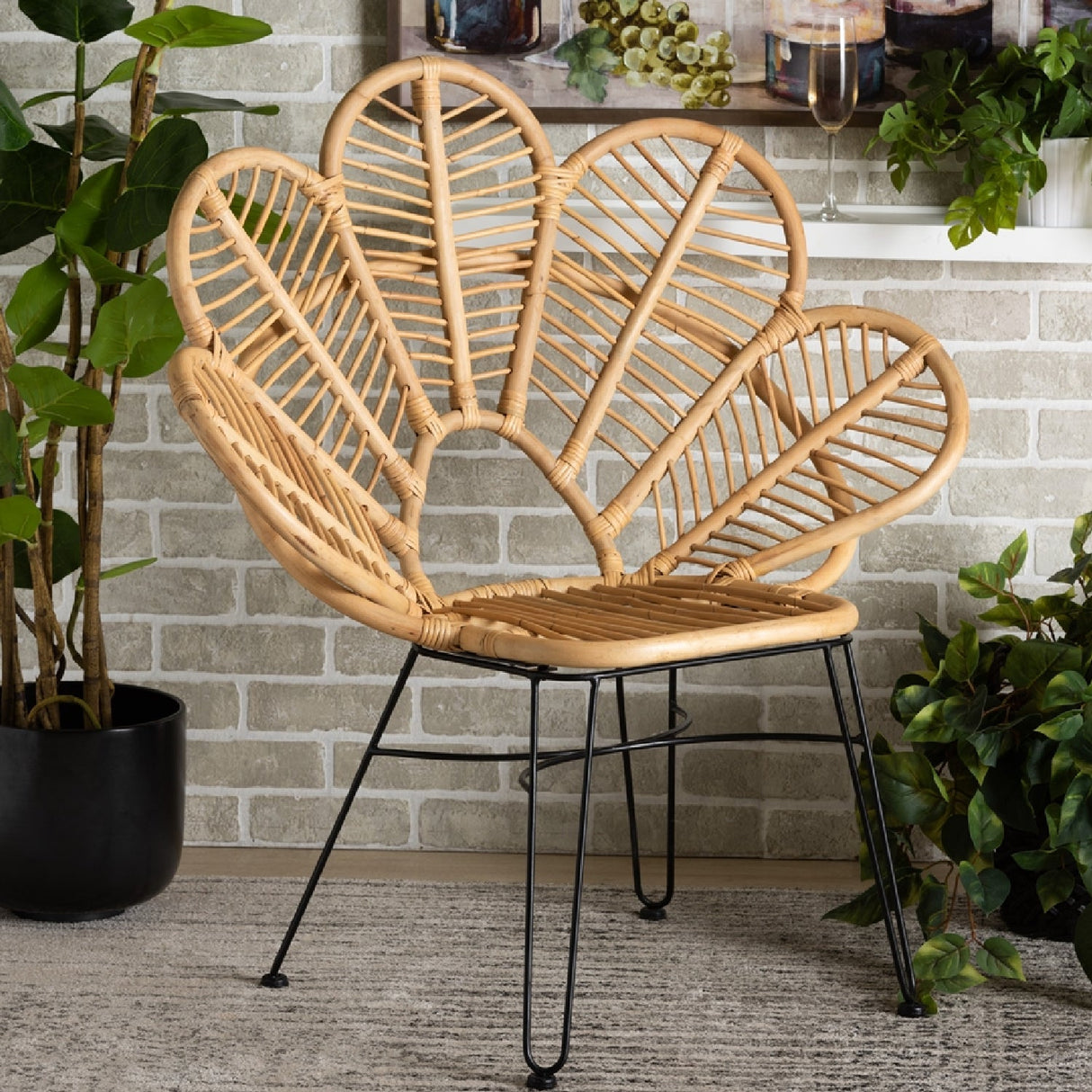 Modern European furniture - Leaf Inspired Rattan Accent Chair - www.oroa.com