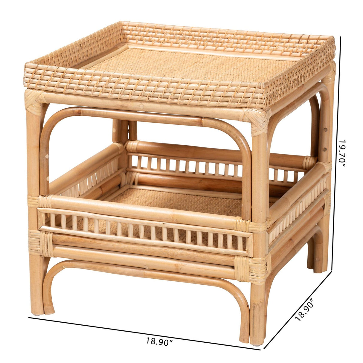  Modern European furniture - Rattan 2 Tier End Table - www.oroa.com | Oroa.com