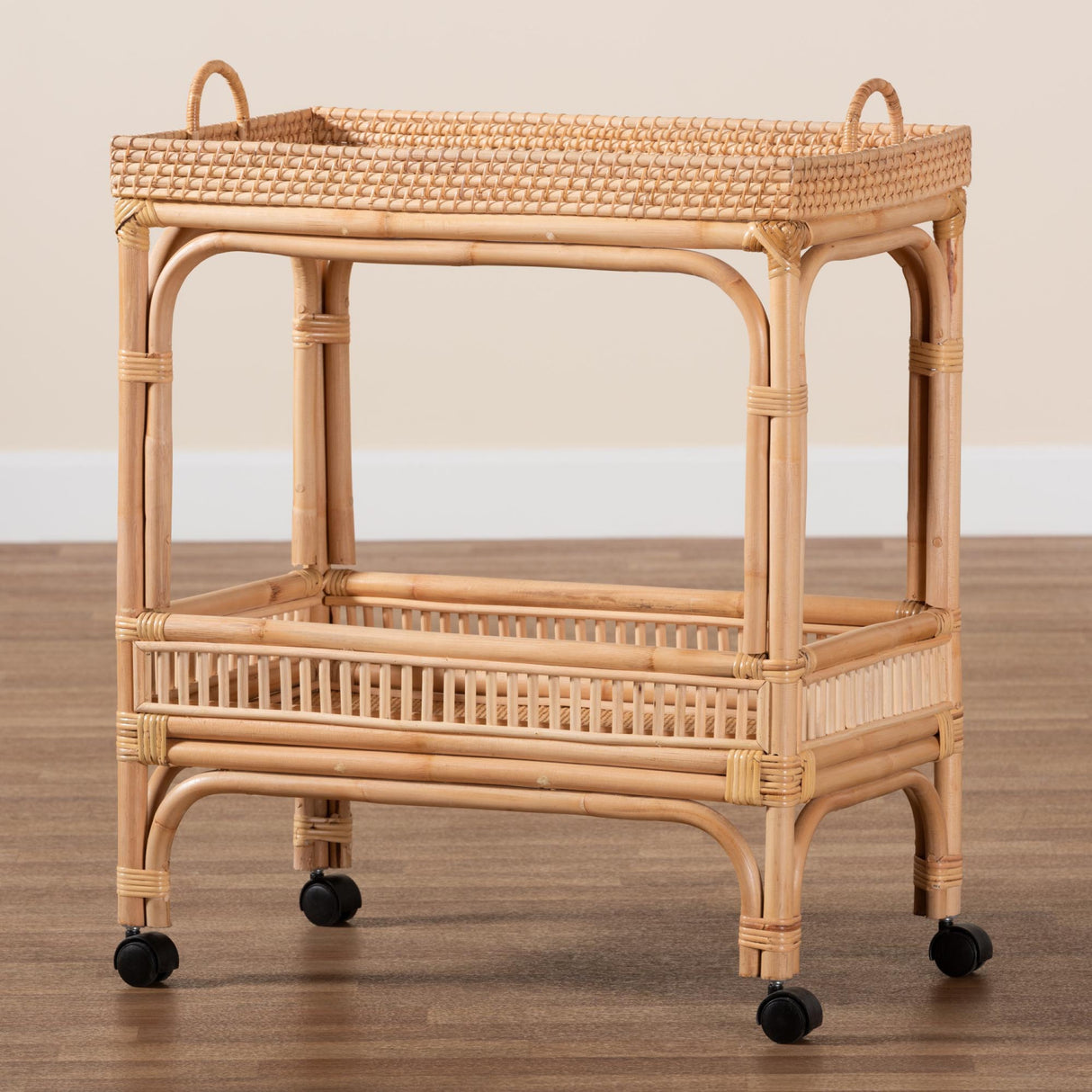 Modern European furniture - Woven Rattan Wine Cart - www.oroa.com