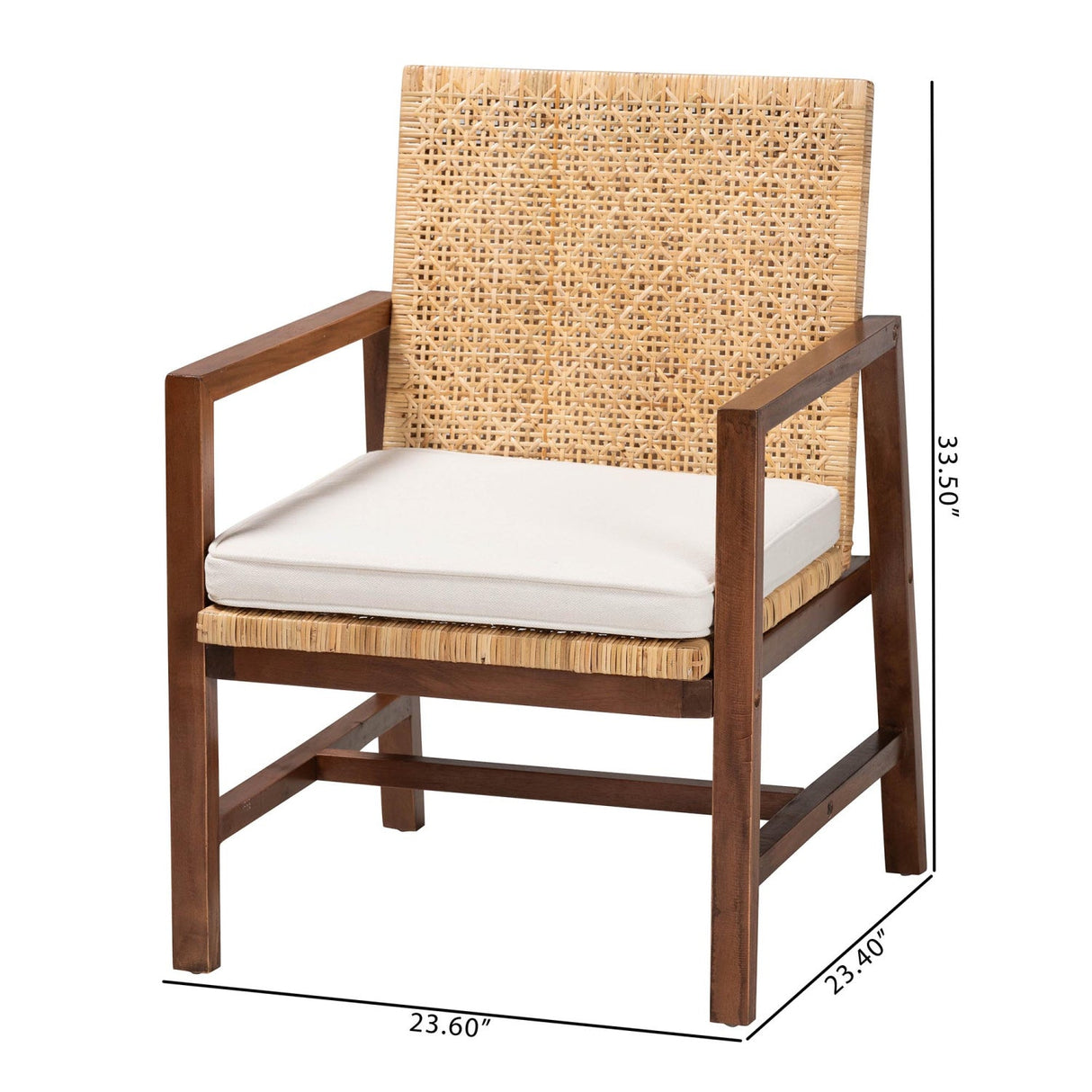 Modern European furniture - Acacia Framed Rattan Lounge Chair - www.oroa.com