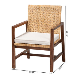 Modern European furniture - Acacia Framed Rattan Lounge Chair - www.oroa.com