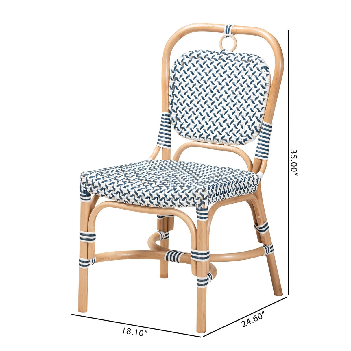 Modern European furniture - Blue White Weaving Bistro Chair - www.oroa.com