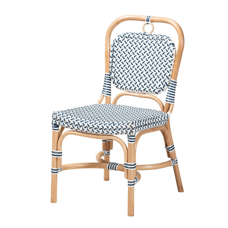 Modern European furniture - Blue White Weaving Bistro Chair - www.oroa.com