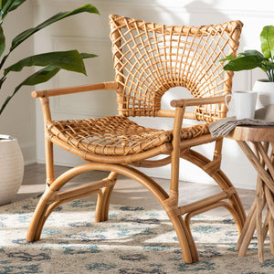 Modern European furniture - Curved Seat Rattan Accent Chair - www.oroa.com