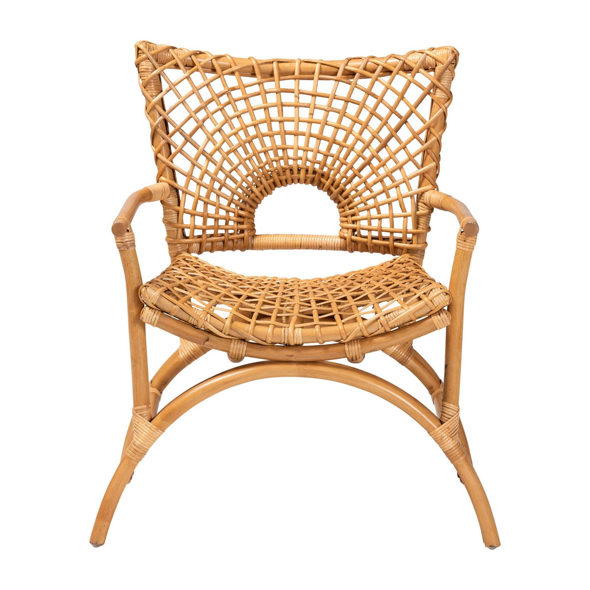 Modern European furniture - Curved Seat Rattan Accent Chair - www.oroa.com