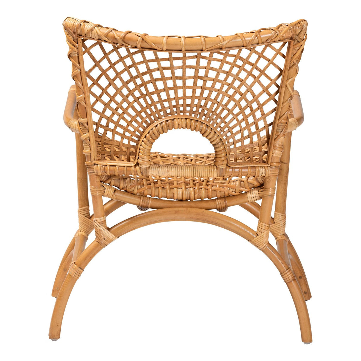 Modern European furniture - Curved Seat Rattan Accent Chair - www.oroa.com