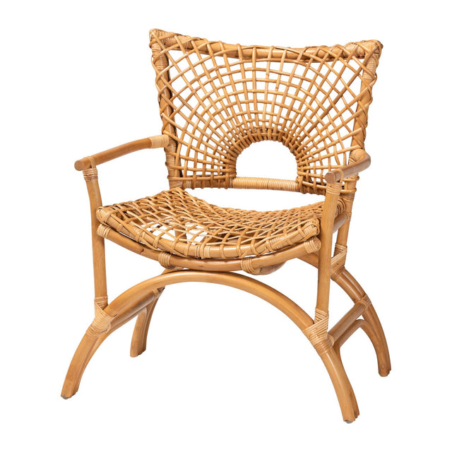 Modern European furniture - Curved Seat Rattan Accent Chair - www.oroa.com