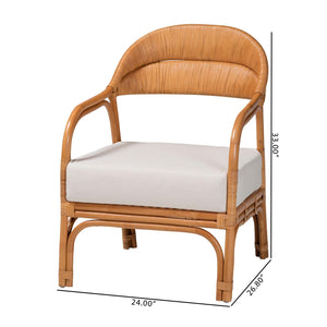 Modern European furniture - Cushioned Seat Rattan Accent Chair - www.oroa.com