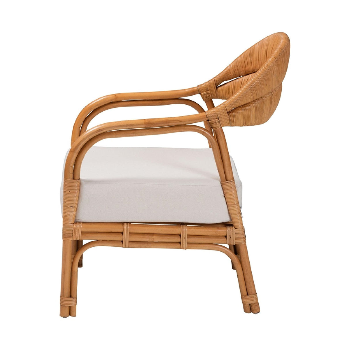 Modern European furniture - Cushioned Seat Rattan Accent Chair - www.oroa.com