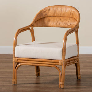 Modern European furniture - Cushioned Seat Rattan Accent Chair - www.oroa.com
