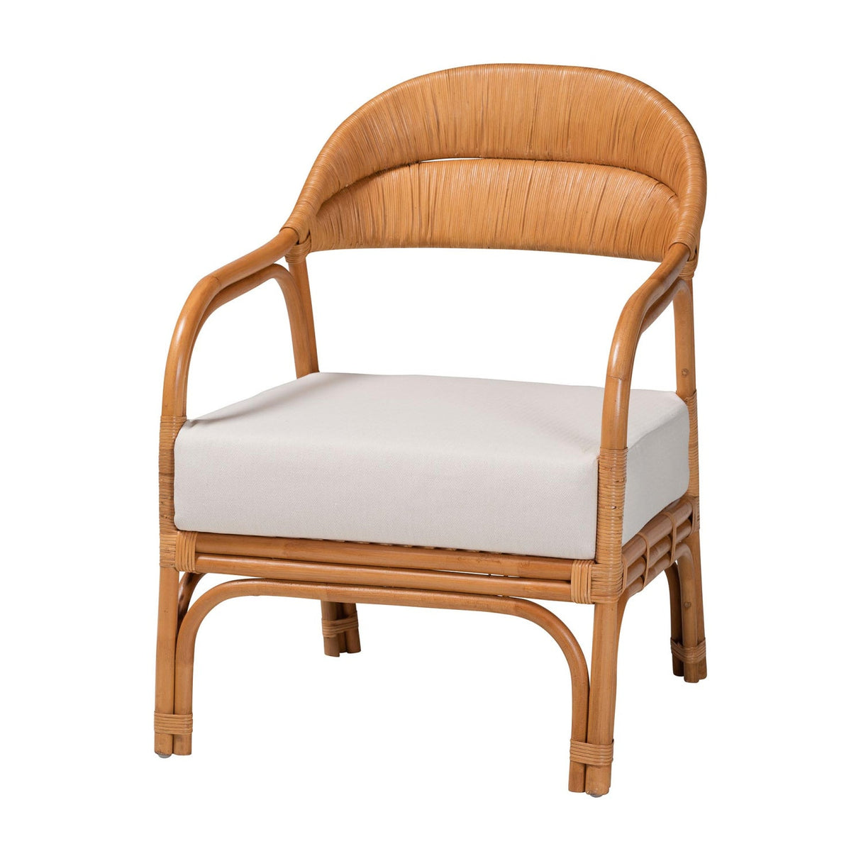Modern European furniture - Cushioned Seat Rattan Accent Chair - www.oroa.com