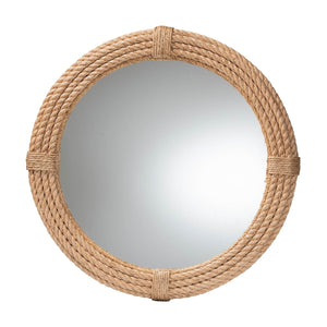Modern European furniture - Woven Rope Round Wall Mirror - www.oroa.com