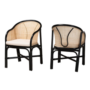 Black Framed Rattan Dining Chairs 2 | Bali Loom Miranda | Oroa.com
