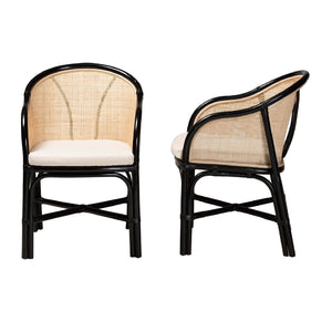 Black Framed Rattan Dining Chairs 2 | Bali Loom Miranda | Oroa.com