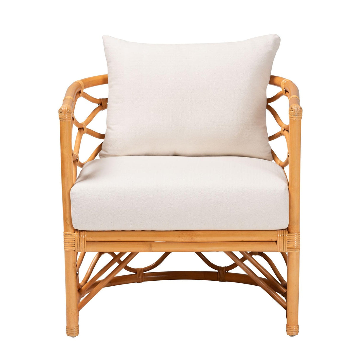 Modern European furniture - Curved Rattan Padded Accent Chair - www.oroa.com