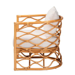 Modern European furniture - Curved Rattan Padded Accent Chair - www.oroa.com