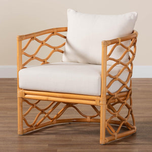 Modern European furniture - Curved Rattan Padded Accent Chair - www.oroa.com
