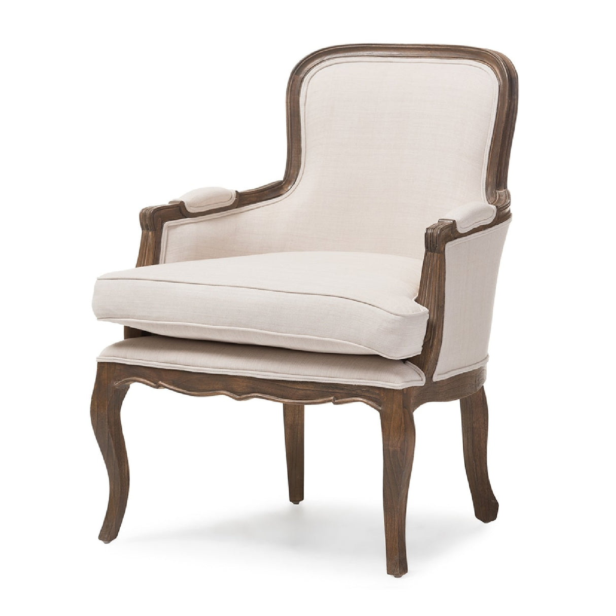 Beige Cotton Classic Accent Chair | Bali Loom Napoleon | Oroa.com