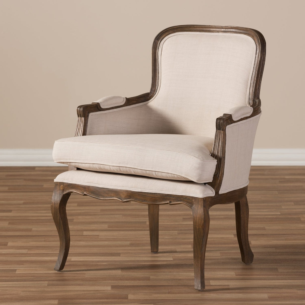 Beige Cotton Classic Accent Chair | Bali Loom Napoleon | Oroa.com