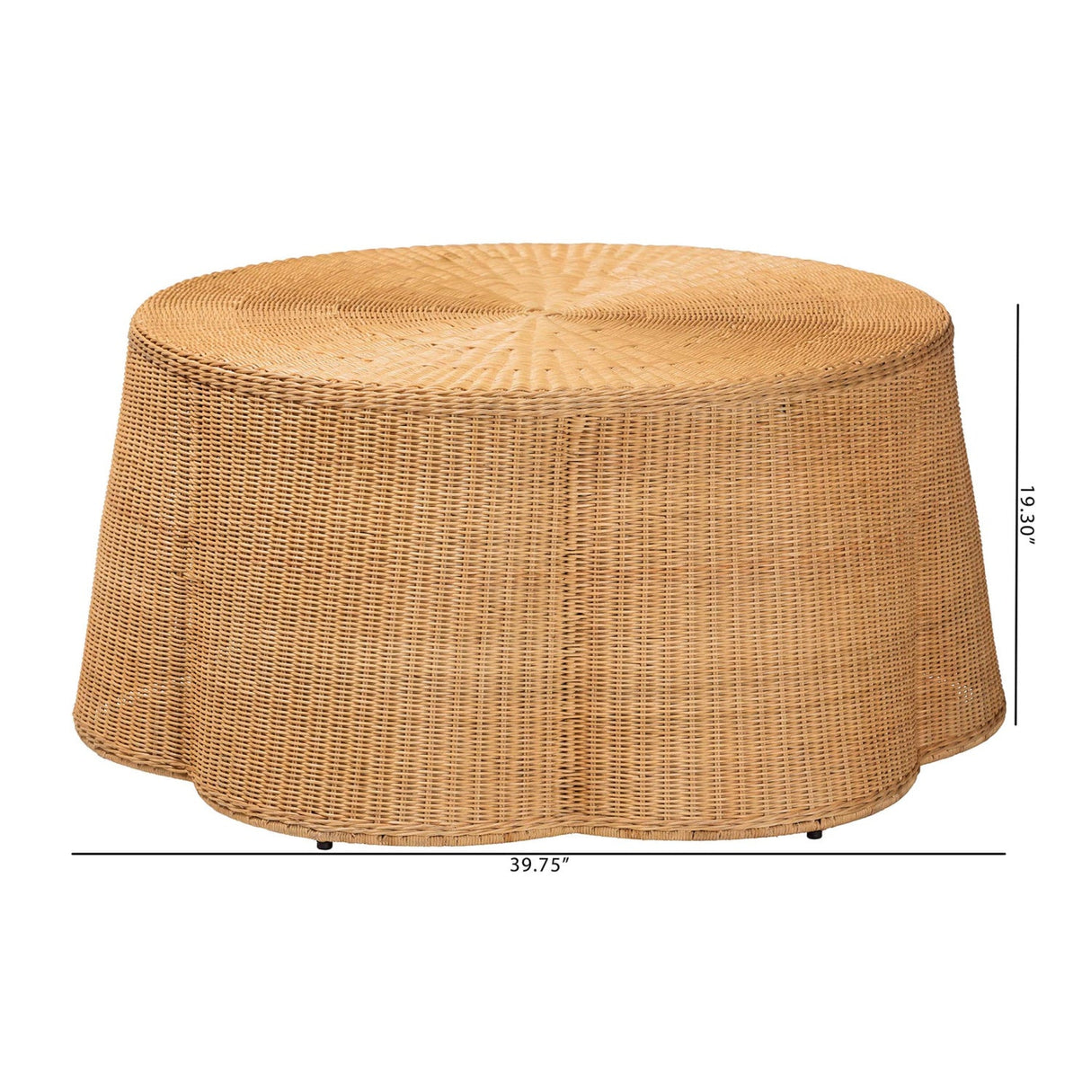Handwoven Rattan Scalloped Coffee Table | Bali Loom Palm | Oroa.com