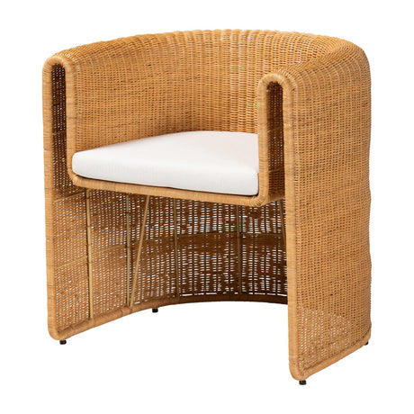 Handwoven Rattan Barrel Dining Chair | Bali Loom Carina | Oroa.com