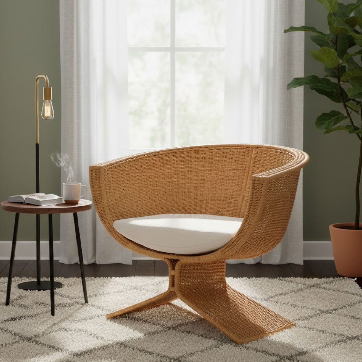 Modern European furniture - Woven Rattan Bohemian Lounge Chair - www.oroa.com
