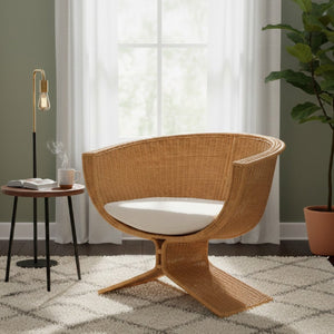 Modern European furniture - Woven Rattan Bohemian Lounge Chair - www.oroa.com
