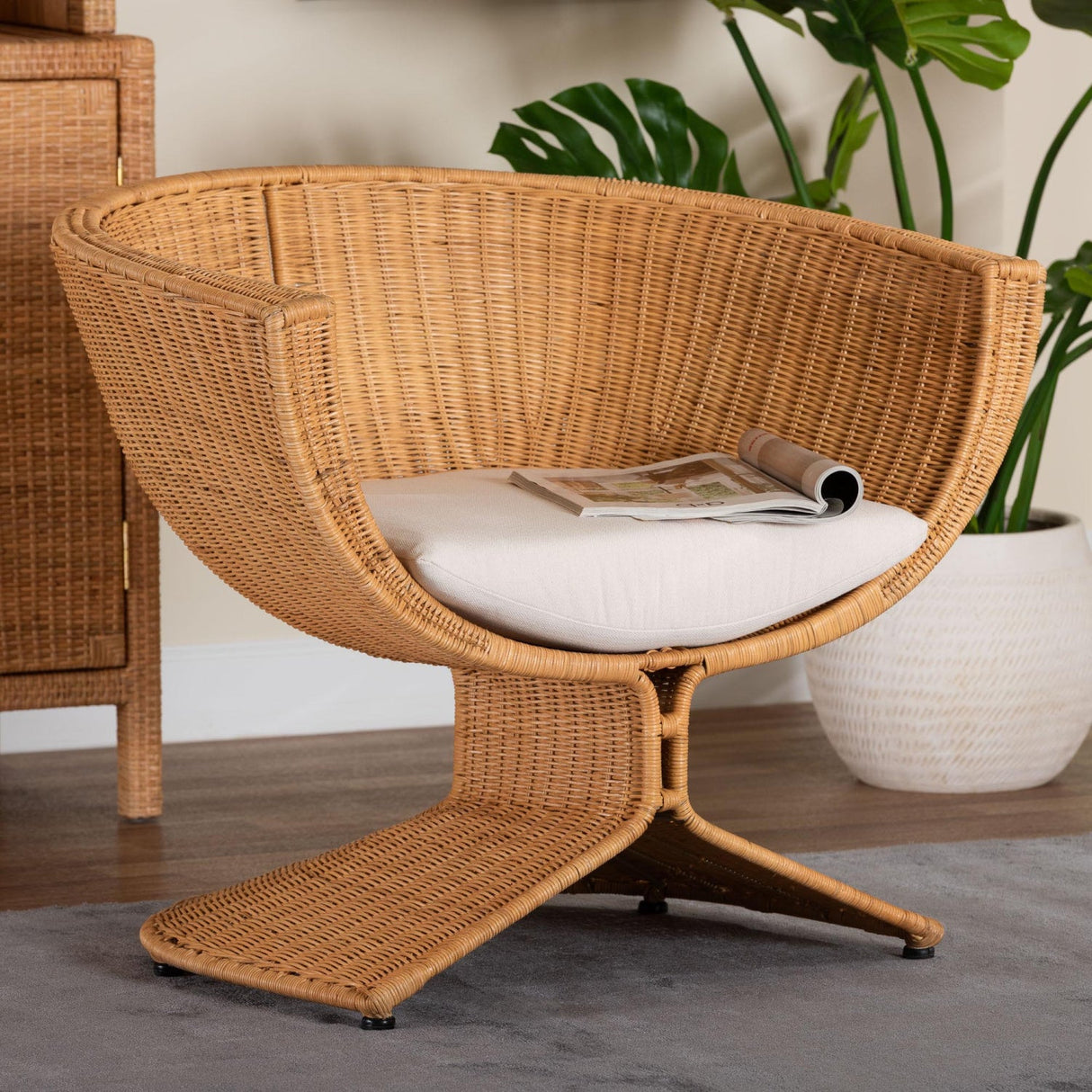 Modern European furniture - Woven Rattan Bohemian Lounge Chair - www.oroa.com
