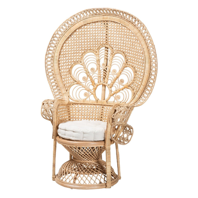 Modern European furniture - Brown Rattan Peacock Accent Chair - www.oroa.com