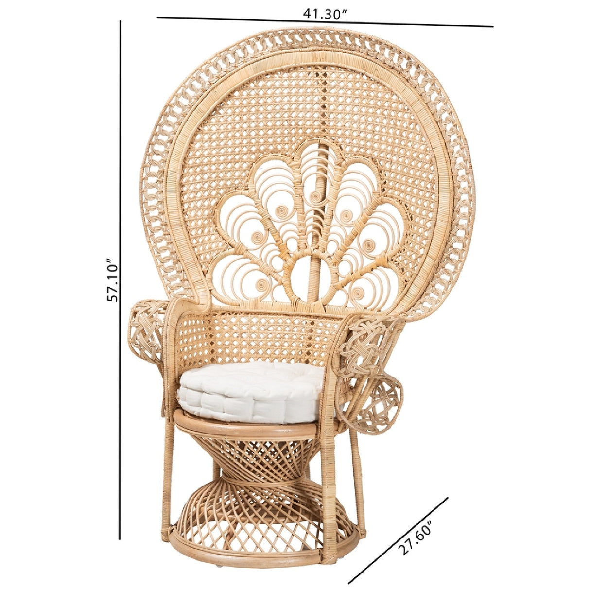 Modern European furniture - Brown Rattan Peacock Accent Chair - www.oroa.com