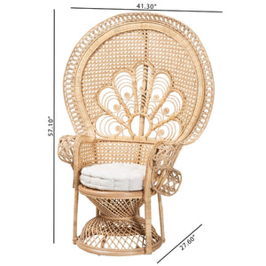 Modern European furniture - Brown Rattan Peacock Accent Chair - www.oroa.com