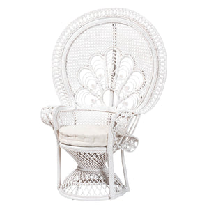 Modern European furniture - White Rattan Peacock Accent Chair - www.oroa.com
