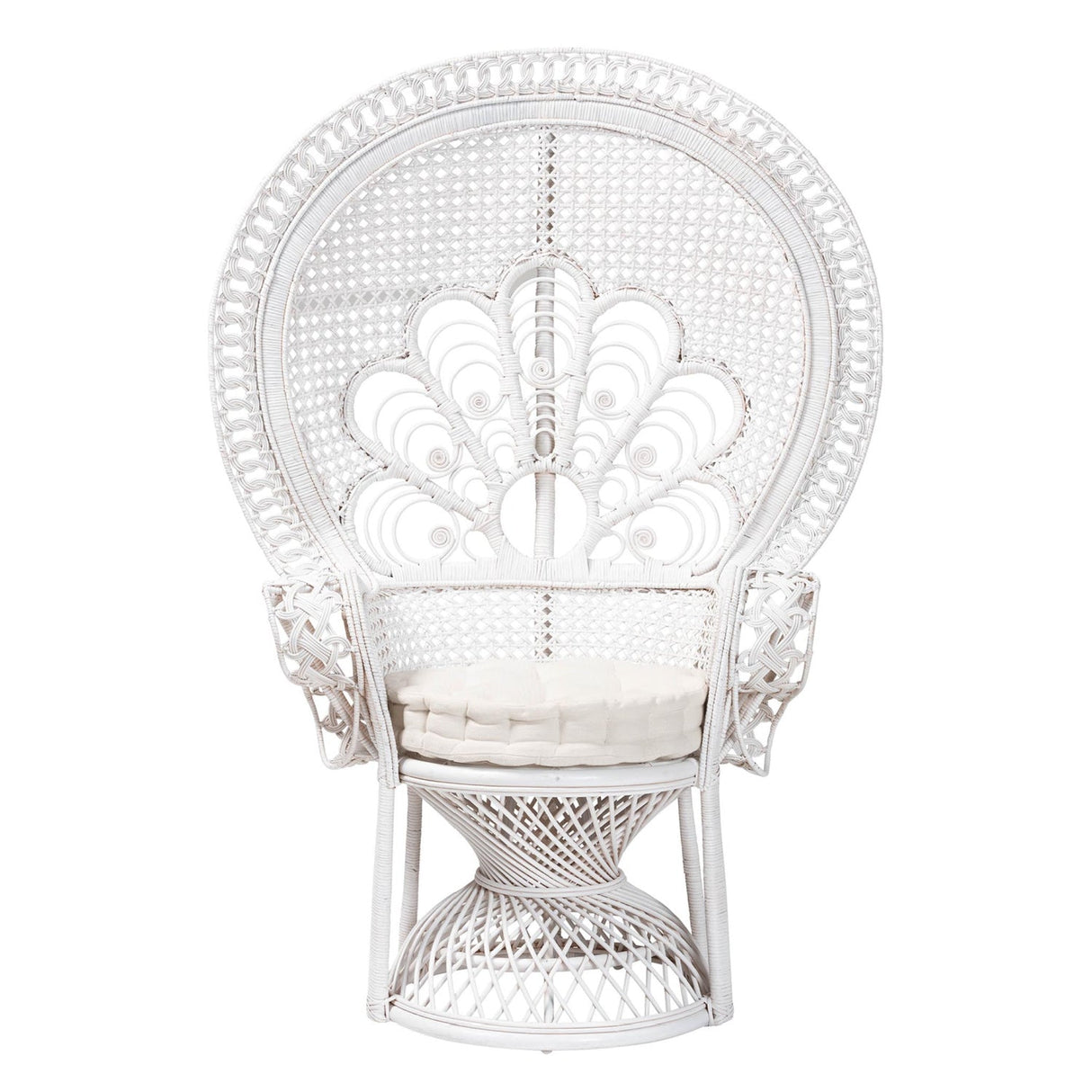 Modern European furniture - White Rattan Peacock Accent Chair - www.oroa.com