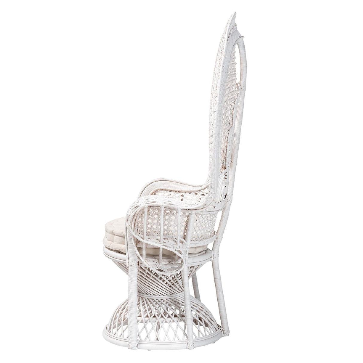 Modern European furniture - White Rattan Peacock Accent Chair - www.oroa.com