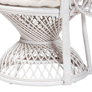 Modern European furniture - White Rattan Peacock Accent Chair - www.oroa.com