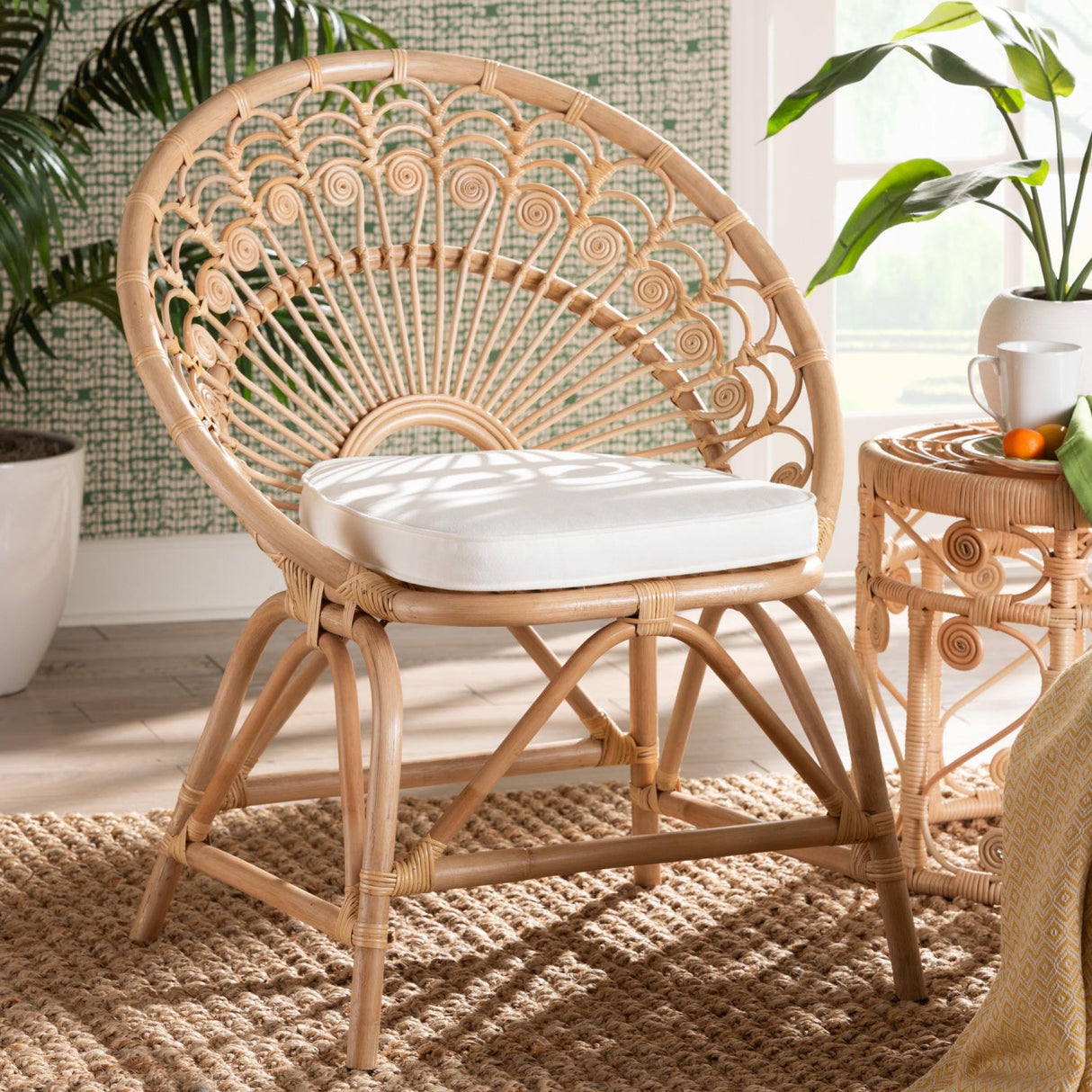 Modern European furniture - Boho Rattan Peacock Accent Chair - www.oroa.com