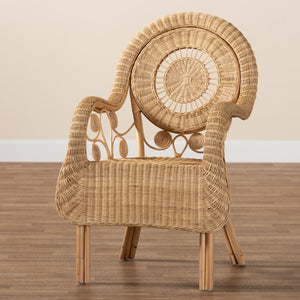 Modern European furniture - Curled Rattan Detail Accent Chair - www.oroa.com