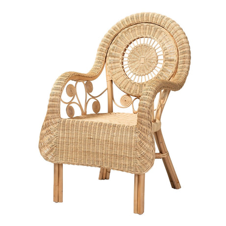 Modern European furniture - Curled Rattan Detail Accent Chair - www.oroa.com
